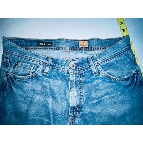 Vintage Adriano Goldschmied AG Jeans 32x32 The Hero Relaxed Straight Light Wash - Picture 11 of 16